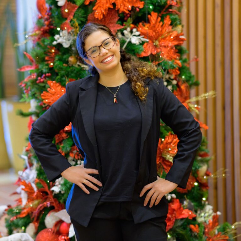Recepcionista da BlueTie em um evento