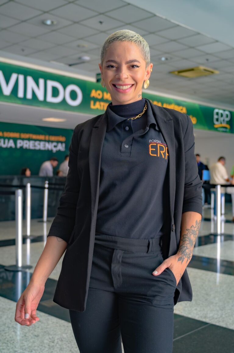 Recepcionista da BlueTie em evento corporativo